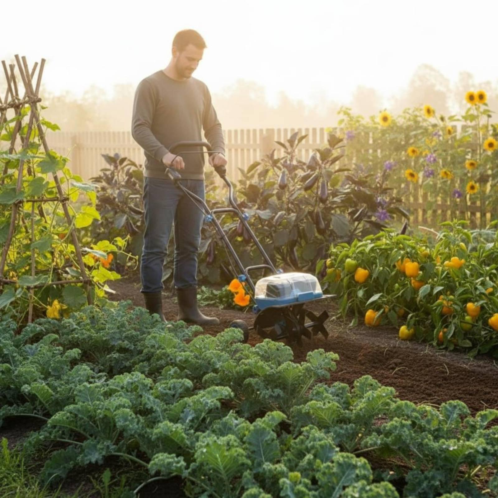 Farming Farmer - 40V Tiller Multi-Functional Walk-Behind Tiller Twin