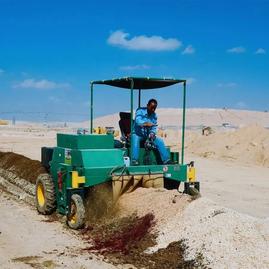 Compost Turner Machine - Wheeled Mobile Fertilizer Organic Chicken Manure
