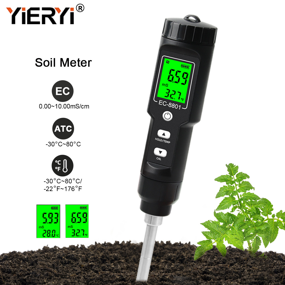 Yieryi EC/TEMP Soil Tester 0.0 - Agriculture Farming Hand Tools 评论和价格