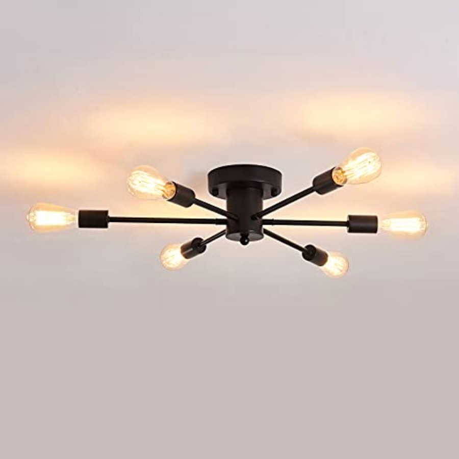 6 Lights Sputnik Semi Flush Mo - Farming & Agriculture Word Stacks 评论和价格